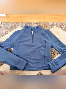 Yogalicious Slate Blue Quarter-Zip Utility Jacket
